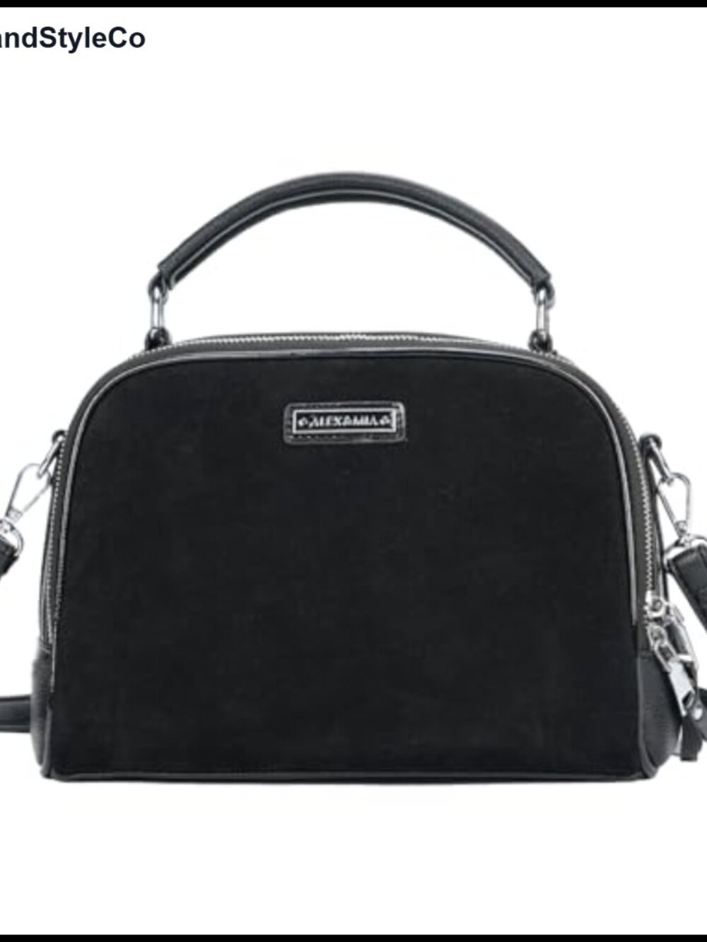 Crossbody Bag Faux Suede PU Leather Multi-Compartment Zipper